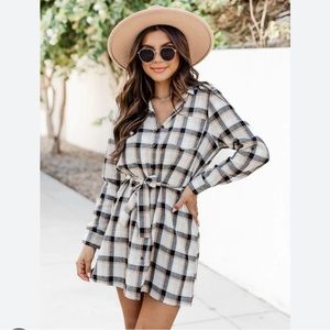 Pink lily flannel dress